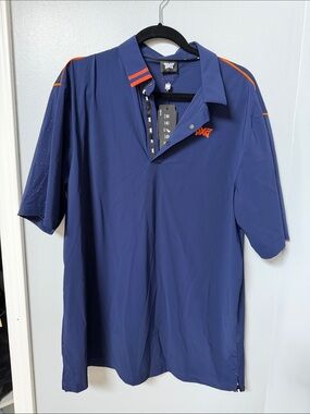 PXG Navy Polo with Orange Trim